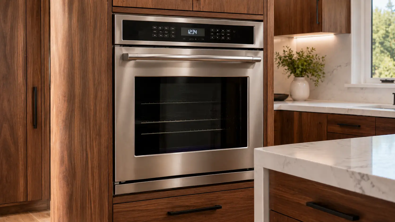 Modern built-in wall oven professionally installed in a Chandler, AZ kitchen