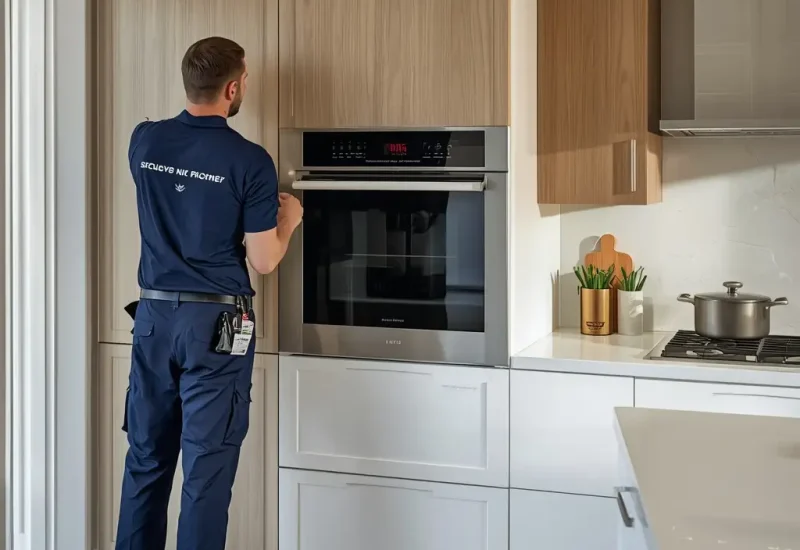Professional kitchen appliance installation service in Scottsdale AZ with built-in stainless steel oven and custom cabinetry