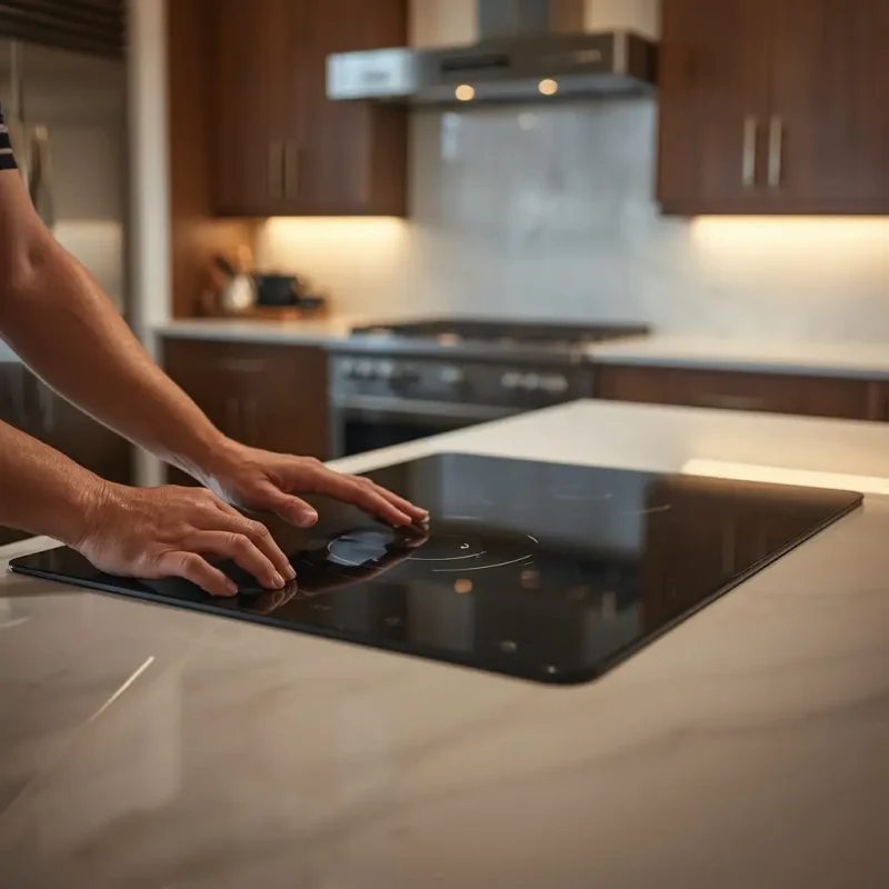 Expert cooktop and range hood installation in Scottsdale, AZ with premium kitchen appliance installation, quartz countertops, and custom cabinetry.