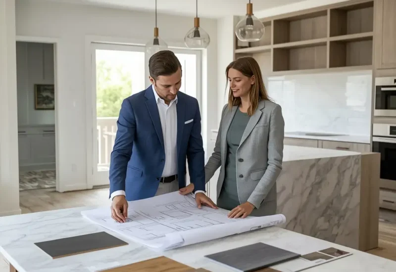 Kitchen design consultation in Scottsdale AZ with custom remodeling plans, material samples, and layout planning